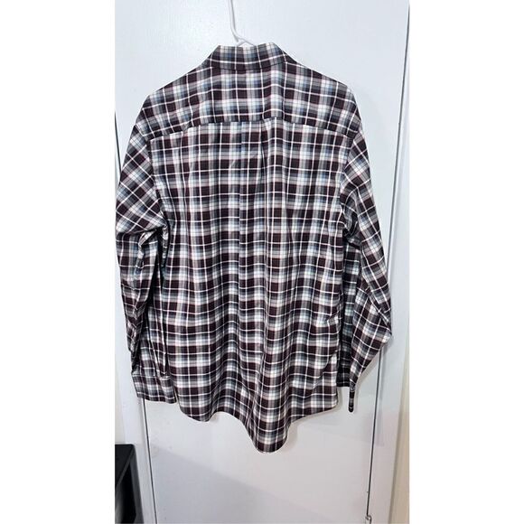 JOS. A. BANK MENS BROWN PLAID BUTTON UP SHIRT SIZE L - Picture 6 of 9